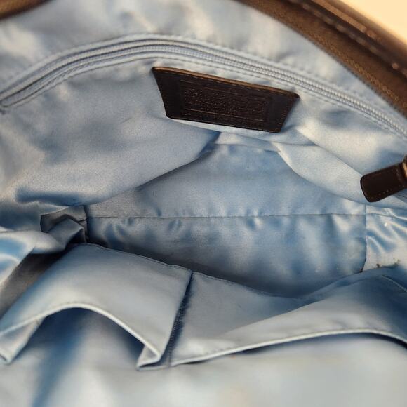 Coach Black Patent Leather Purse Handbag 11" x 7" Monogrammed Embossed C - Picture 9 of 9